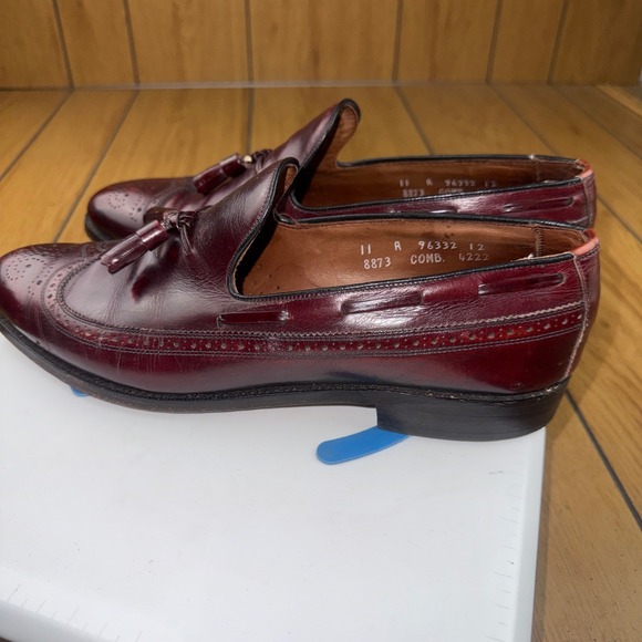 Allen Edmonds Berwick Burgundy Leather Wingtip Tassel Loafers Mens 11 A‎ 8873 main image 10